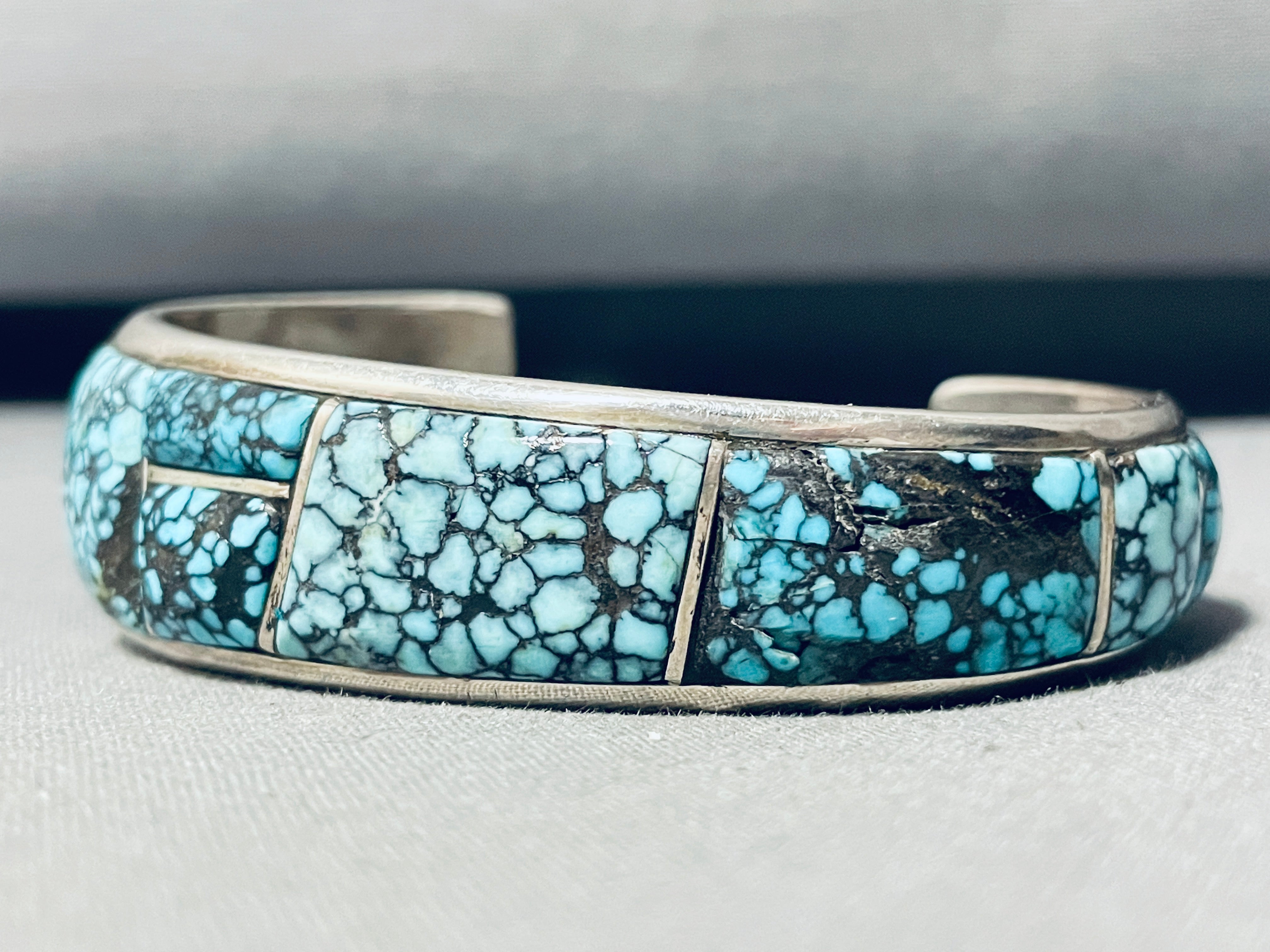 Vintage Navajo Lone Mountain Turquoise Sterling Silver Bracelet - Handmade Native American Jewelry for Women - Perfect for Boho, Western & Festival Fashion