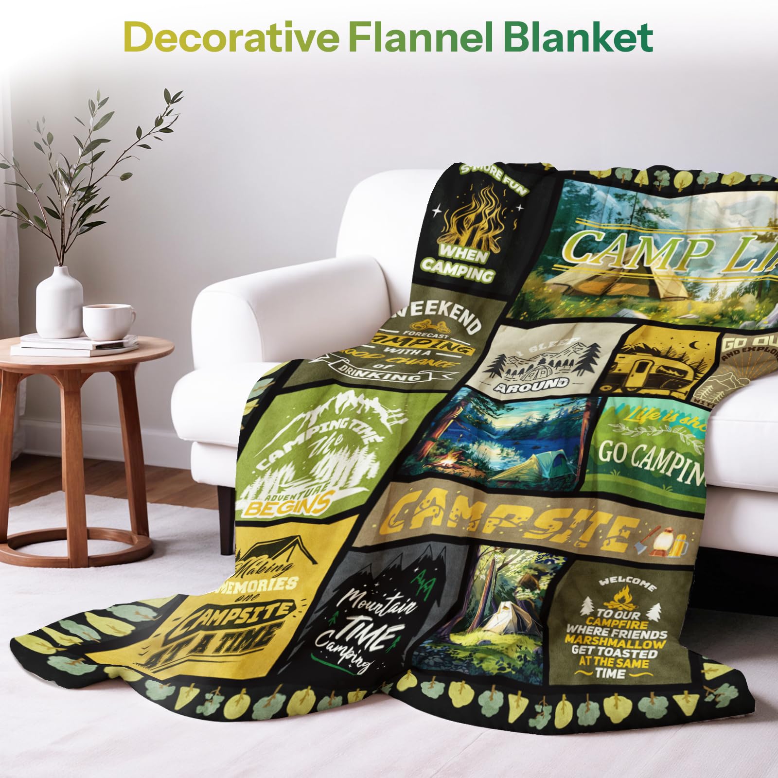 40x50 Inch Premium Camping Blanket - Perfect Outdoor Gift for Men & Women - Ideal for Hiking, Picnics, Beach & Camping Trips - Great Birthday, Christmas & Thanksgiving Present for Campers