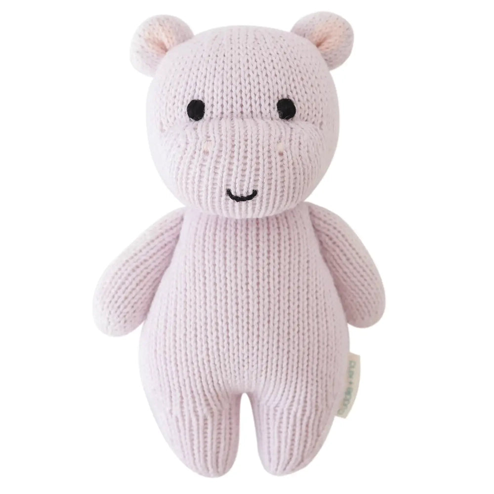 Cuddle + Kind Handmade Lavender Baby Hippo Plush Toy - Soft & Huggable Stuffed Animal for Newborns, Toddlers, and Kids | Perfect for Nursery Decor, Baby Shower Gifts, and Cuddling Comfort