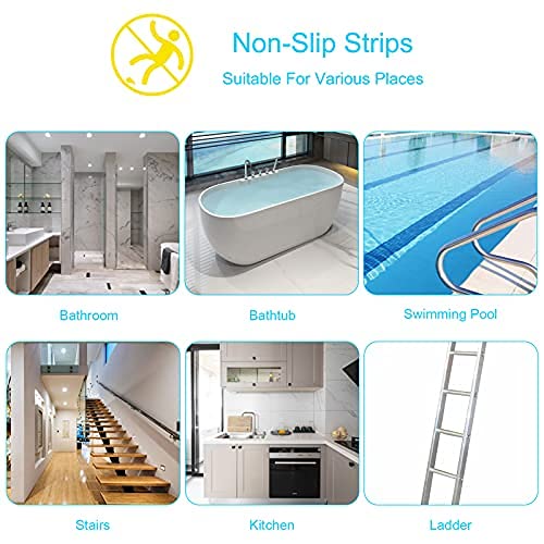 24-Pack Non-Slip Bathtub Stickers for Kids & Adults - Anti-Slip Shower Safety Stickers with Strong Adhesive - Waterproof Bath Mat Alternative for Shower Floors, Bathtubs & Pool Decks - Perfect for Family Bathroom Safety and Wet Surface Protection