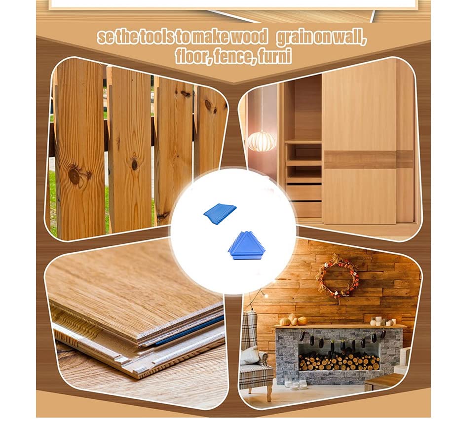 Utoolmart Wood Graining Painting Tool Set - DIY Art Paint Rubber for Wall Decoration & Faux Wood Finishing (MS14, Blue, 1 Piece) - Perfect for Home Improvement, Furniture Restoration & Creative Craft Projects