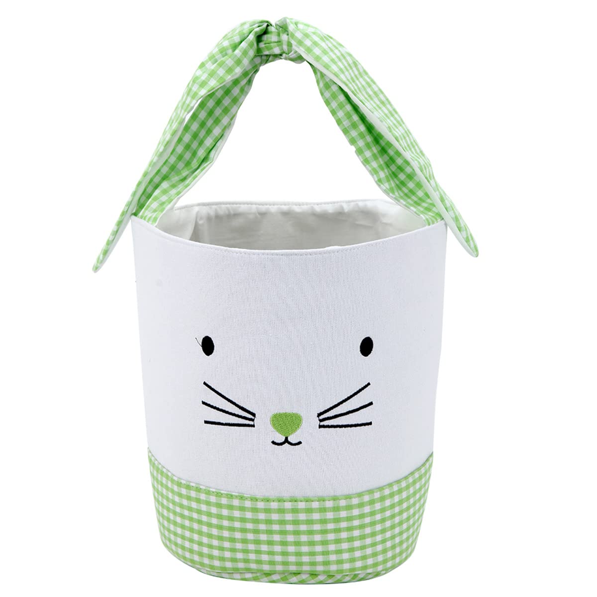 Easter Bunny Basket Bag for Kids - Cute Seersucker Easter Egg Hunting Bucket with Rabbit Ears | Perfect for Easter Egg Hunts, Spring Celebrations & Gift Giving