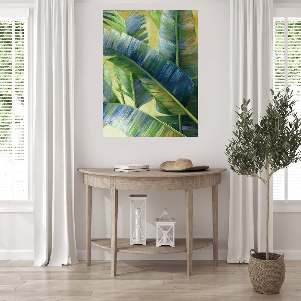 Blue Tropic Fine Art Canvas Wall Decor by Elaine Vollherbst-Lane - Tropical Beach Painting for Living Room, Bedroom, Office & More - Ready to Hang 24x32 Inches - Perfect for Coastal, Boho & Modern Home Decor
