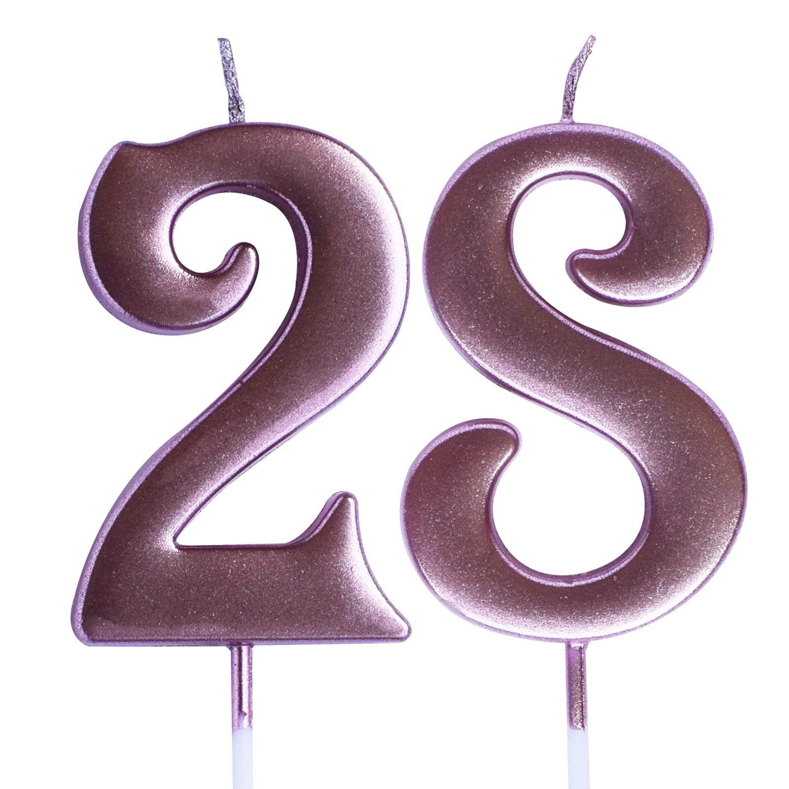 28th Birthday Rose Candle - Elegant Number 28 Cake Topper for Women & Men | Perfect for Birthday Parties, Anniversary Celebrations & Special Occasions