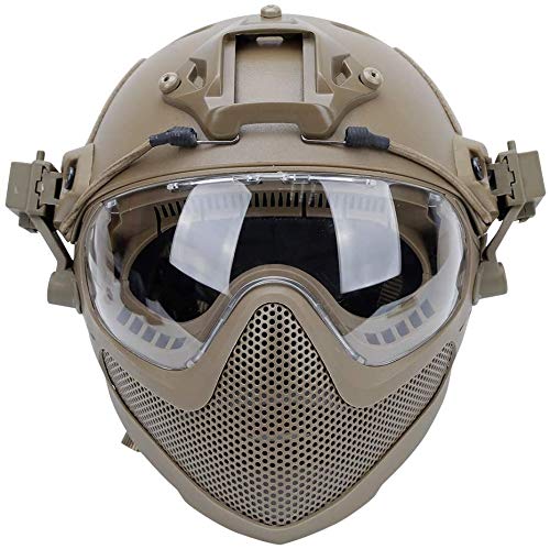 Tactical Airsoft Fast Helmet F22 - Full Face Protection with Detachable Mask & Goggles for Airsoft, Paintball, and Military Simulation Games | Lightweight & Adjustable Combat Helmet for Outdoor Sports & Training