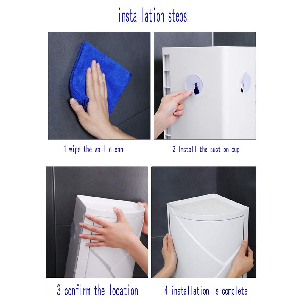 AGYH No-Drill Bathroom Shelf - Triangle Rotating Wall Mounted Storage Rack for Toilet & Sink Organization | Perfect for Small Bathrooms, Apartments & Vanity Storage