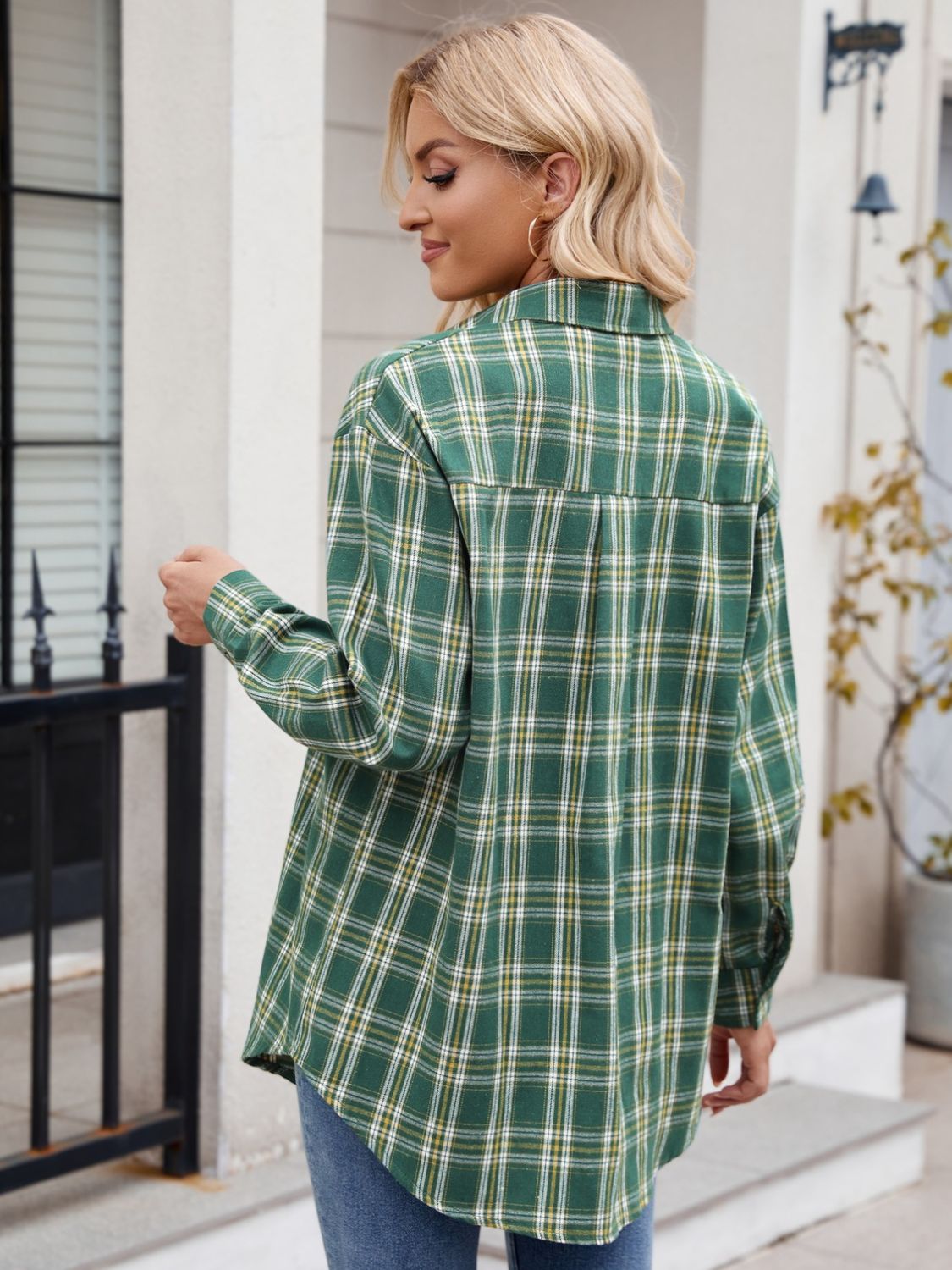 Mandy Plaid Button-Up Long Sleeve Shirt for Women - Stylish Casual & Office Wear - Perfect for Fall, Winter & Layering Outfits