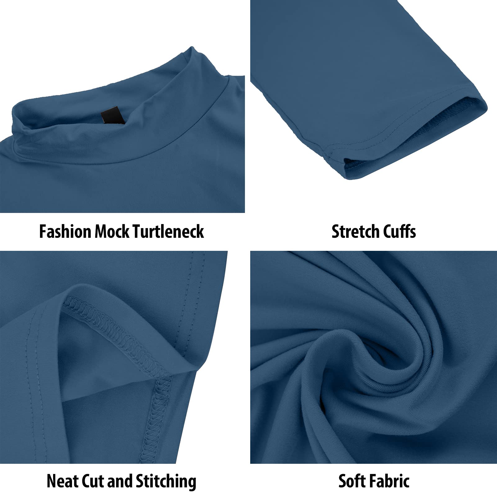 Men's Thermal Mock Turtleneck Long Sleeve Shirt - Slim Fit Stretch Undershirt for Layering, Winter Warmth & Casual Wear | Perfect for Work, Outdoor Activities & Cold Weather Fashion