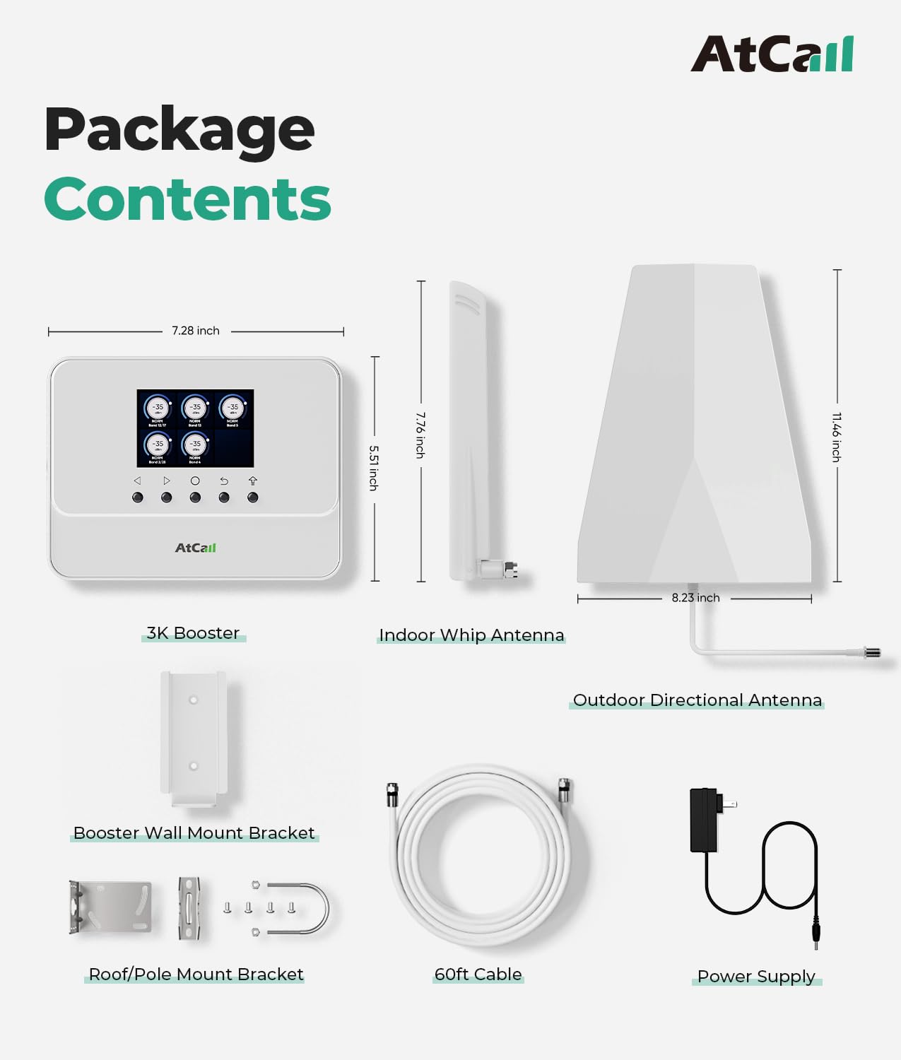 FCC Approved Cell Phone Signal Booster for Home - Up to 3,000 Sq. Ft Coverage, Smart LCD Monitor, Supports All US Carriers 5G 4G LTE | Improve Indoor Reception for Home Office, Basement & Rural Areas