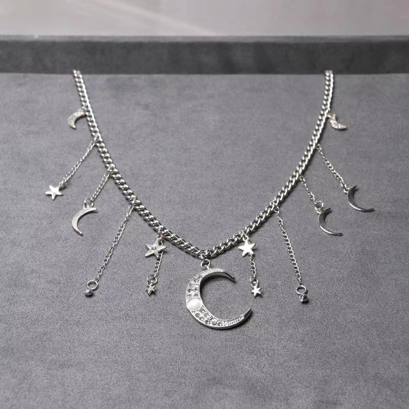 Moon and Star Pendant Necklace for Women - Elegant Celestial Jewelry - Perfect for Date Nights, Gifts & Boho Fashion