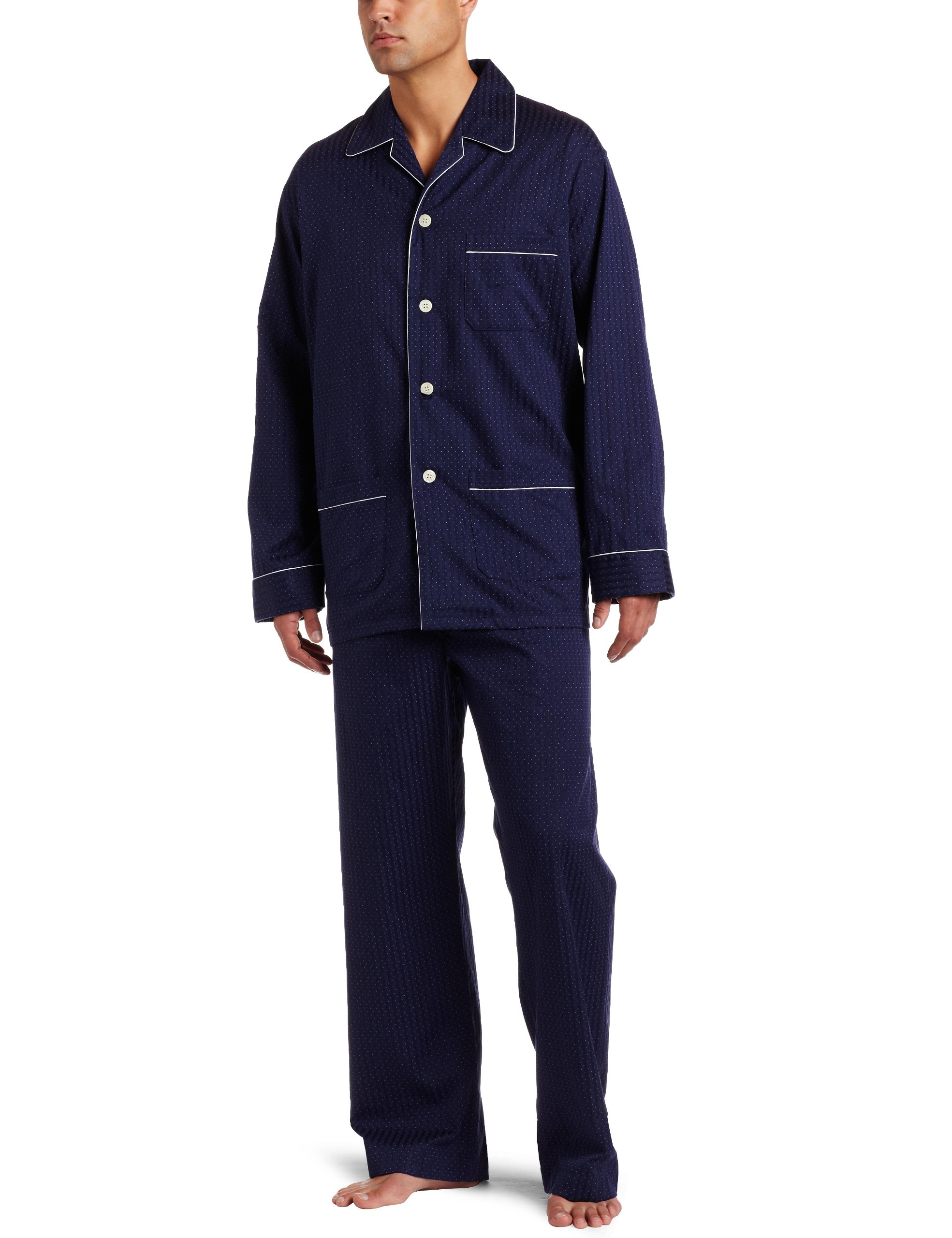 Derek Rose Men's Royal Piped Pajama Set - Soft Cotton Sleepwear for Men, Luxury Loungewear with Classic Piping Design - Perfect for Relaxing at Home, Gift for Him, Christmas & Birthday Present