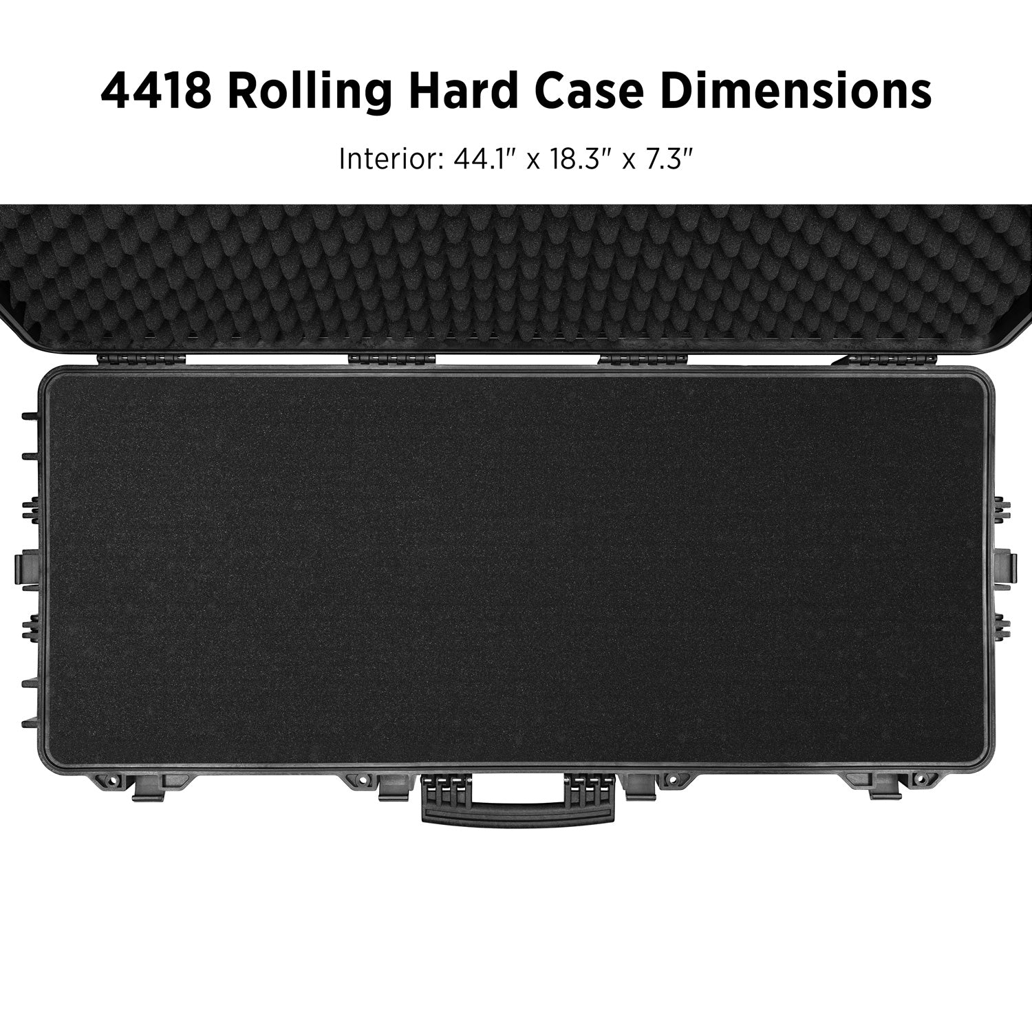 4418 Rolling Hard Case with Pick & Pluck Foam Insert - 44 x 18 Inch Protective Storage Case for Tools, Equipment & Electronics - Perfect for Travel, Shipping & Secure Transport