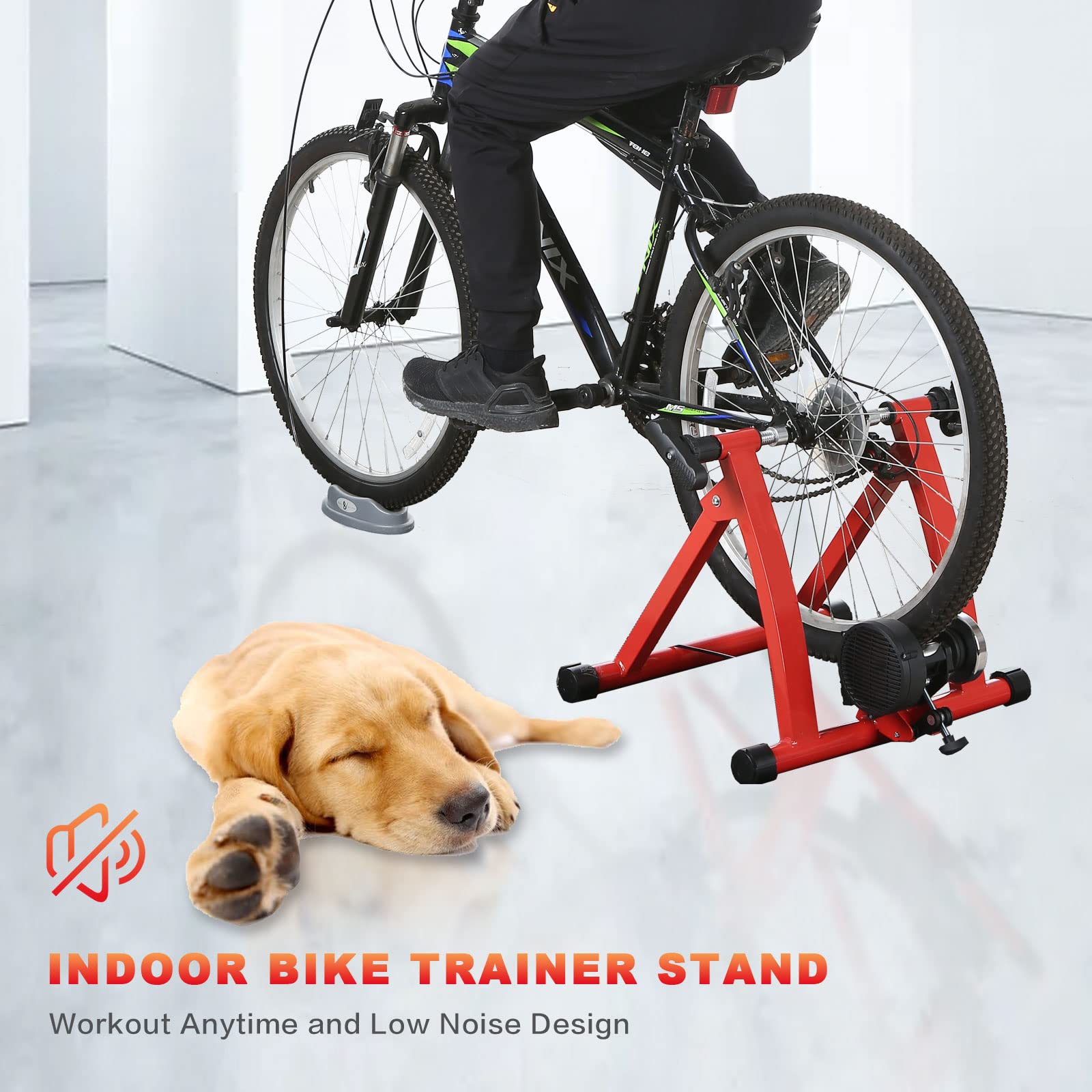 8-Level Magnetic Resistance Bike Trainer for Indoor Cycling - Compatible with 26