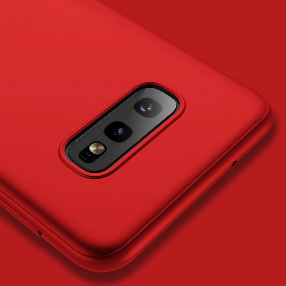 Ultra-Thin Samsung Galaxy S10e Case - Slim Fit Soft TPU Cover with Matte Finish & Enhanced Grip, Stylish Red Design for Women, Perfect for Everyday Use & Travel
