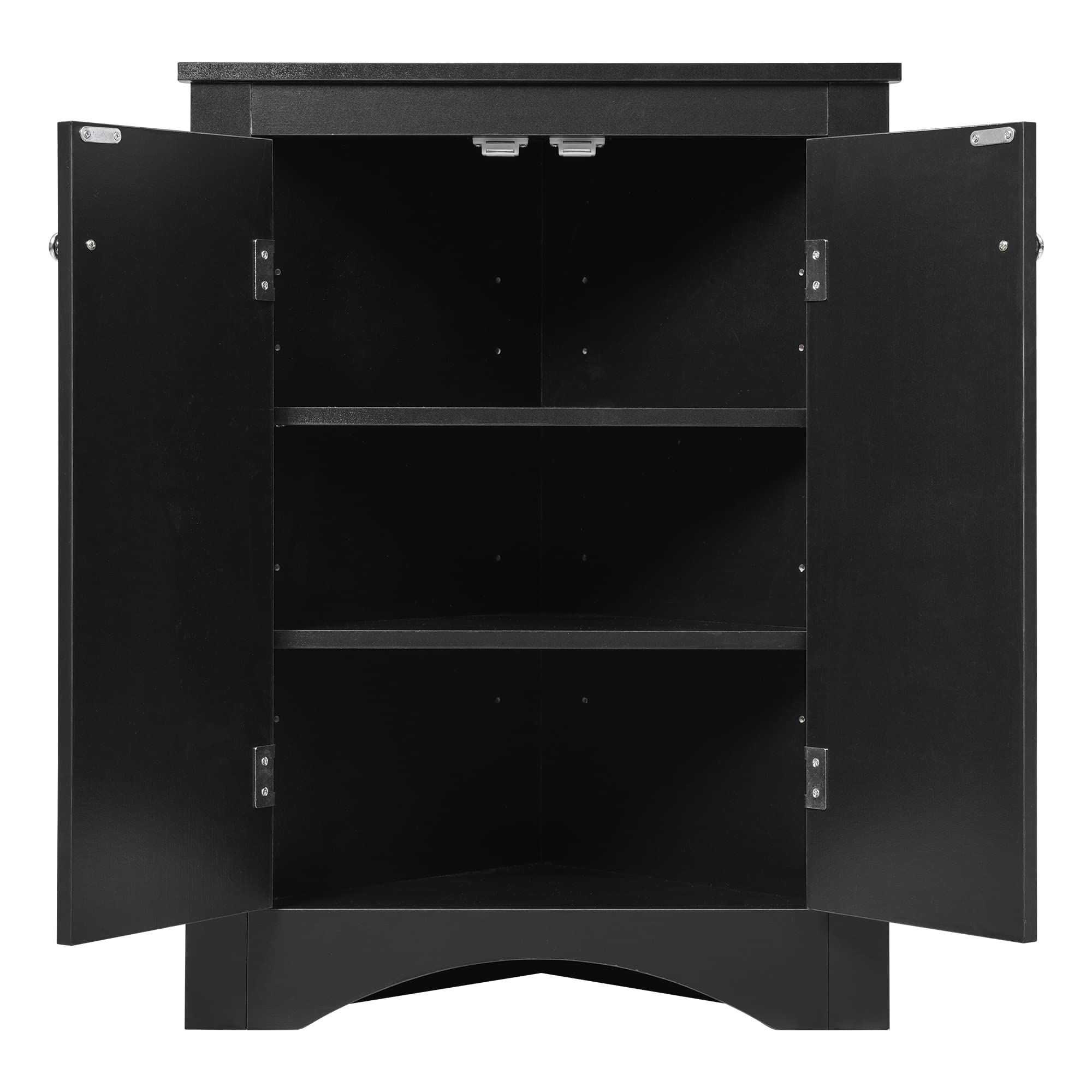 P PURLOVE Adjustable Bathroom Storage Cabinet - Triangle Freestanding Floor Organizer with Ample Space for Bathroom, Kitchen & Living Room | Perfect for Small Spaces, Home Organization & Bath Essentials Storage