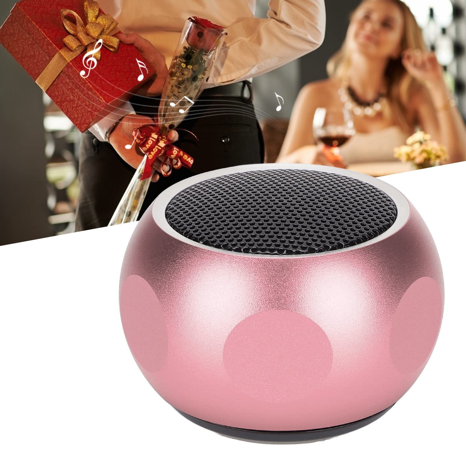 Mini Portable Bluetooth Speaker - Wireless Tiny Speaker with Lanyard, Frosted Texture, 2H Charge & 2.5H Playtime, 300mAh Battery - Perfect for Shower, Bike, Car, Travel & Outdoor Activities (Pink)