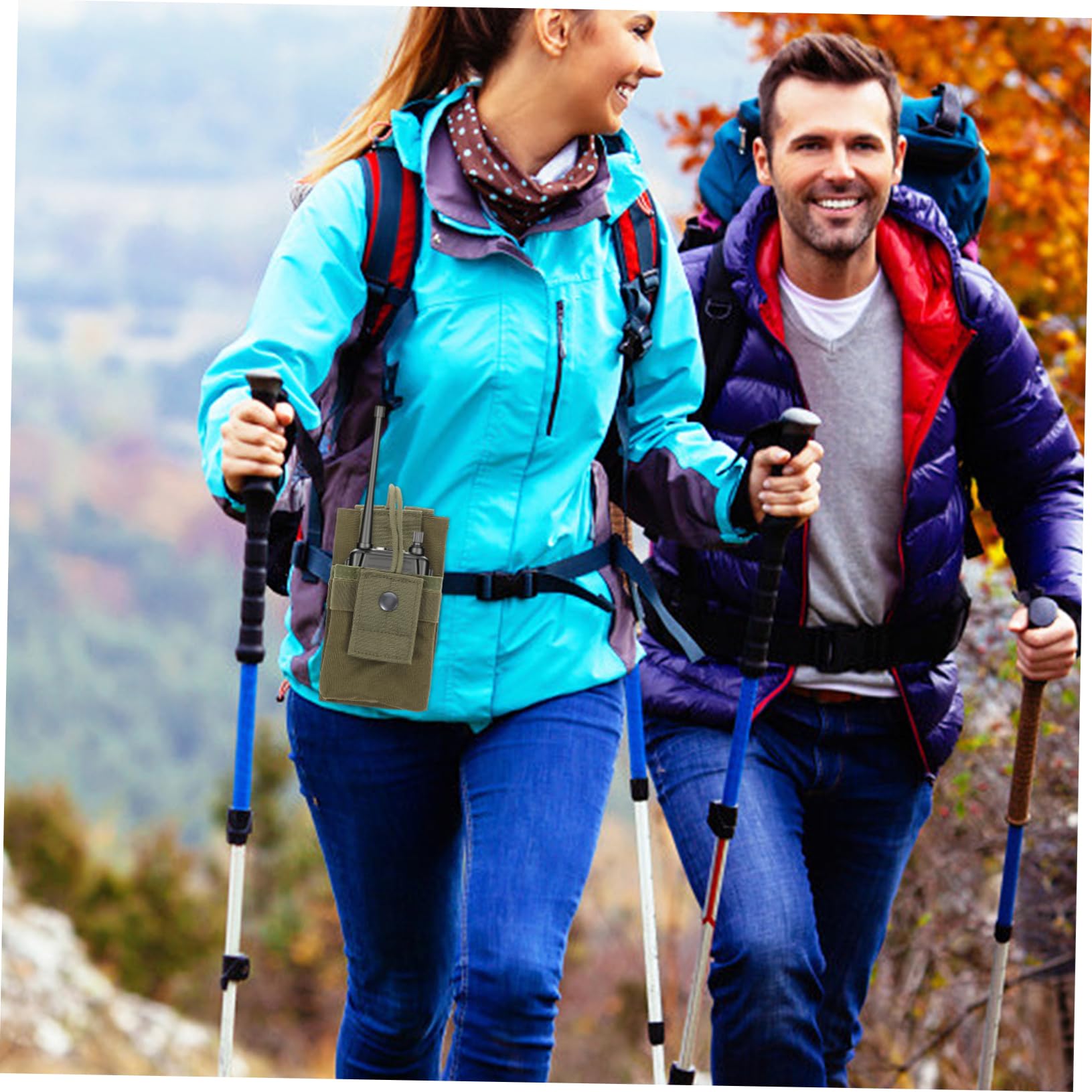 Veemoon Outdoor Radio Carrier Holder - Multi-Functional Walkie Talkie Vest Case with Adjustable Straps & Durable Nylon Material - Perfect for Hiking, Camping & Construction Work