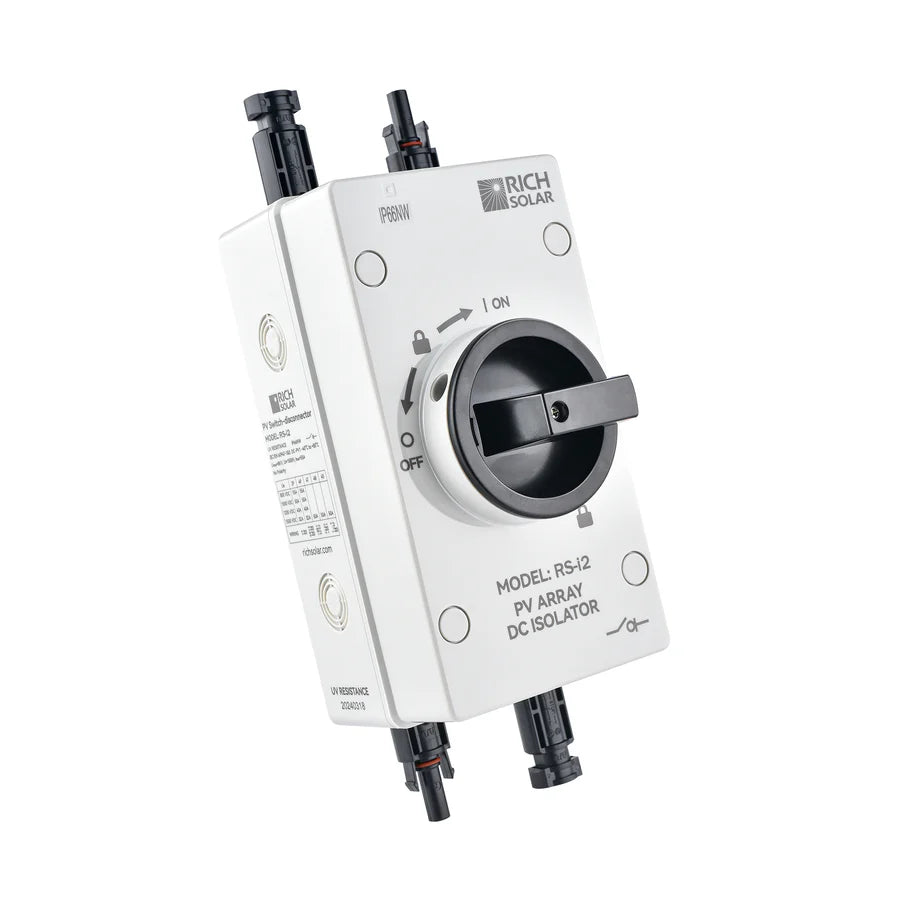 1500V 32A Solar PV DC Quick Disconnect Switch - 2 Pole 1 String RS i2 for Solar Panel Systems | Ideal for Residential & Commercial Solar Installations