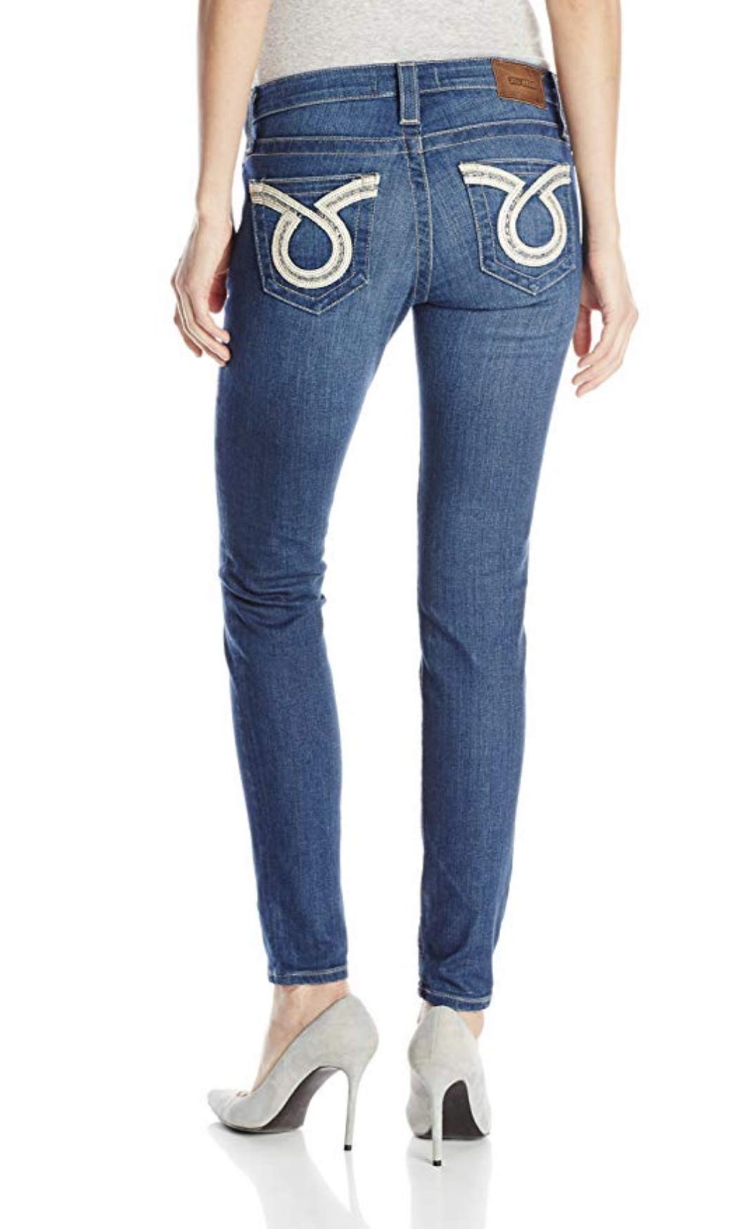 Vintage Women's Skinny Jeans - Mid Rise Stretch Denim with Embroidered Design | Big Star Alex Omega Collection | Perfect for Casual Outfits, Date Nights & Everyday Wear