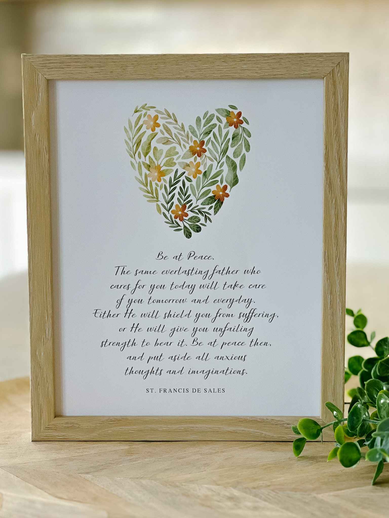 Be At Peace Print - Inspirational Wall Art for Home Decor, Office & Meditation Space - Perfect for Living Room, Bedroom & Yoga Studio