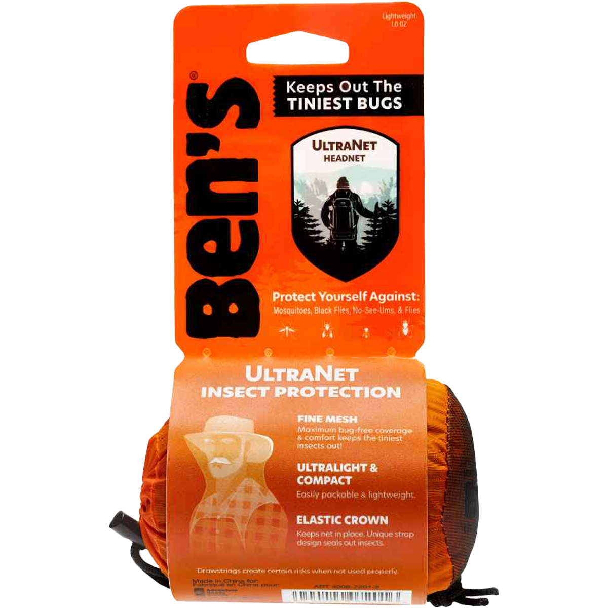 Ben's UltraNet Head Net - Lightweight Mosquito & Bug Protection for Outdoor Activities - Perfect for Hiking, Camping, and Fishing