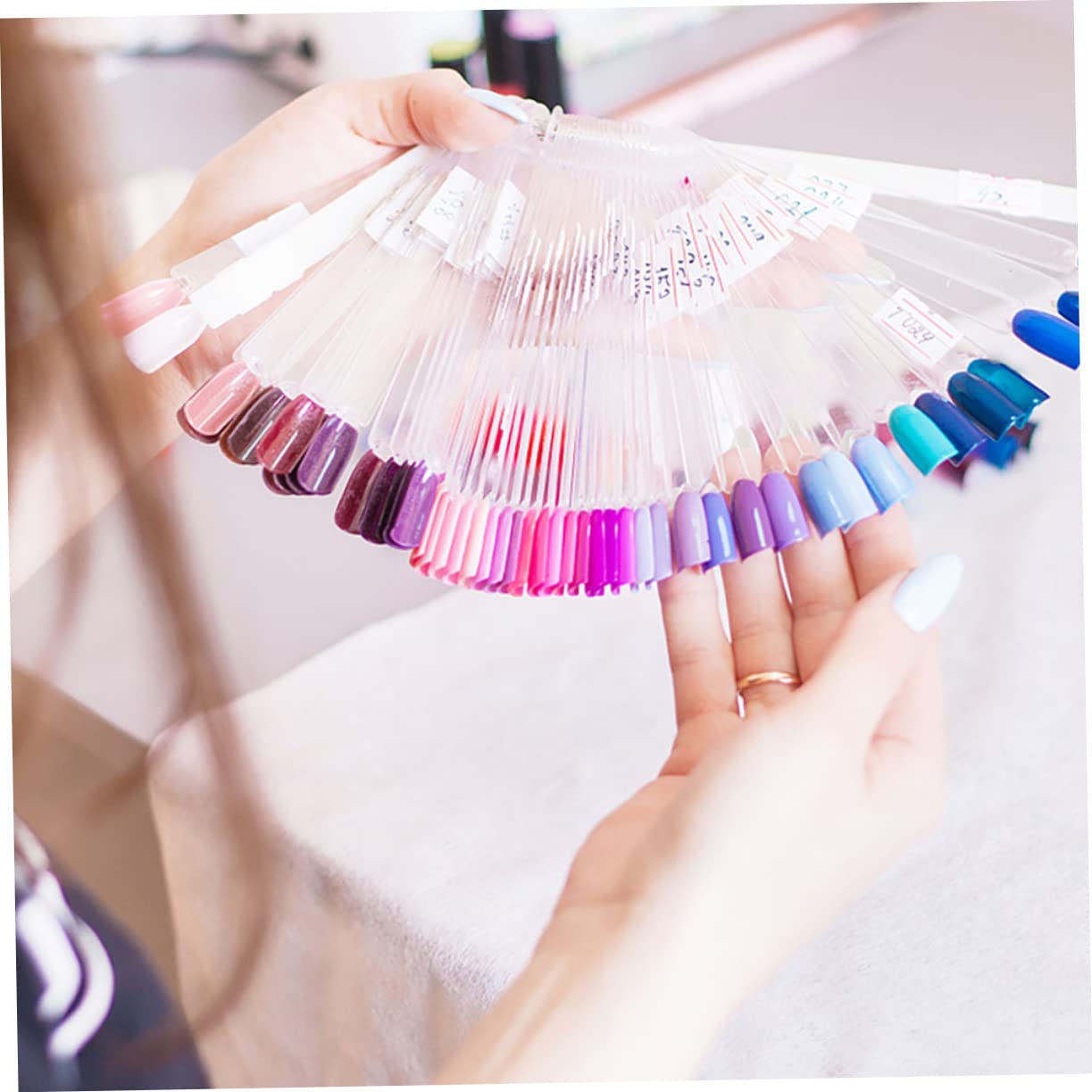 FOMIYES 150pcs Nail Art Practice Tips - Professional DIY Nail Polish Display Boards for Gel & Acrylic Nails - Perfect for Salon Training, Home Manicure Practice & Nail Art Design