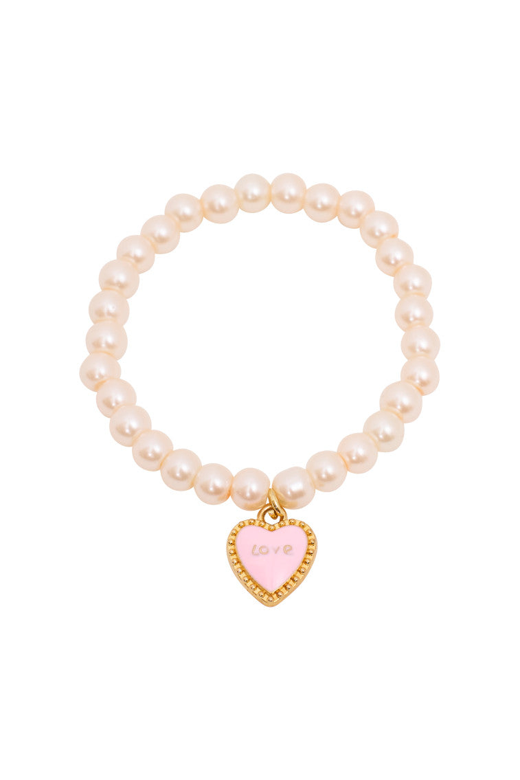 Coquette Love Heart Pearl Bracelet for Women - Elegant & Romantic Jewelry Gift for Valentine's Day, Anniversary or Special Occasions