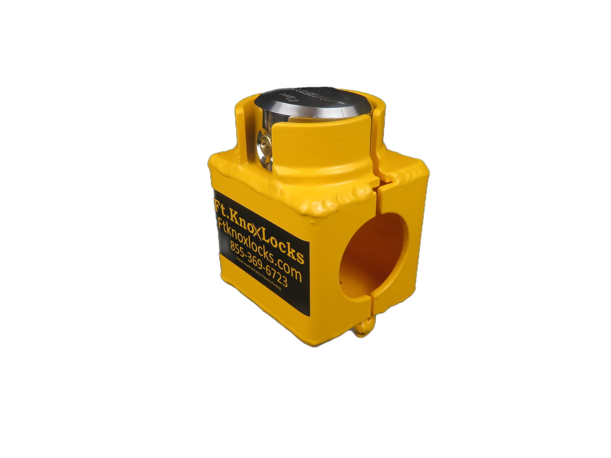 5th Wheel Kingpin Coupler Lock with Trimax Puck Lock - Heavy Duty Trailer Hitch Security for RV, Semi Trucks & Travel Trailers - Prevent Theft & Unauthorized Towing
