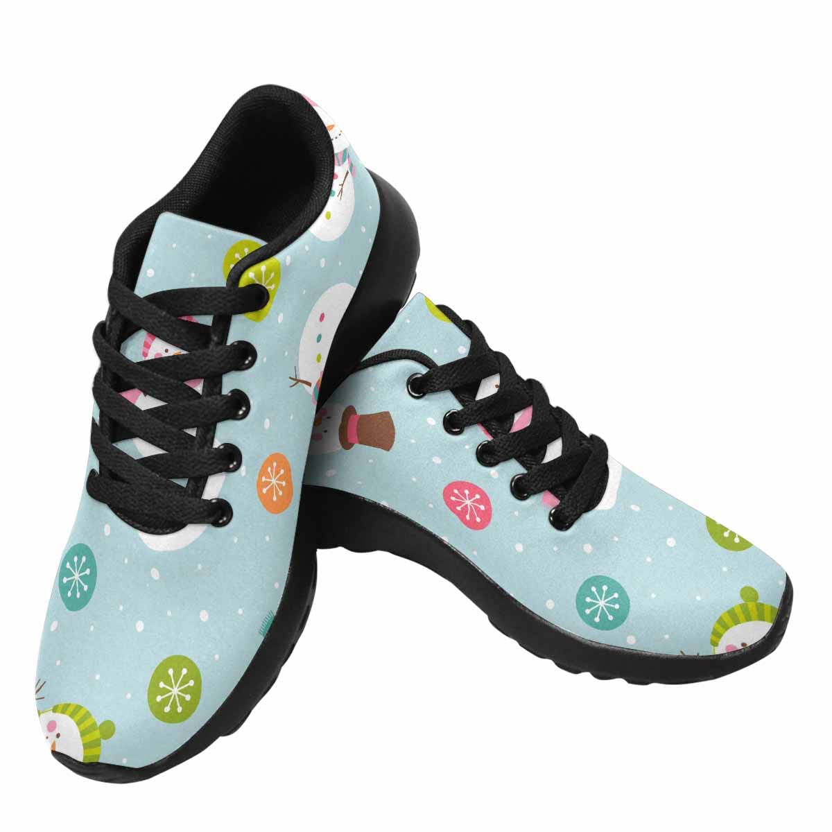**InterestPrint Women's Lightweight Breathable Running Shoes - Cute Penguin with Santa Hat Design - Perfect for Jogging, Gym Workouts & Christmas Gifts**
