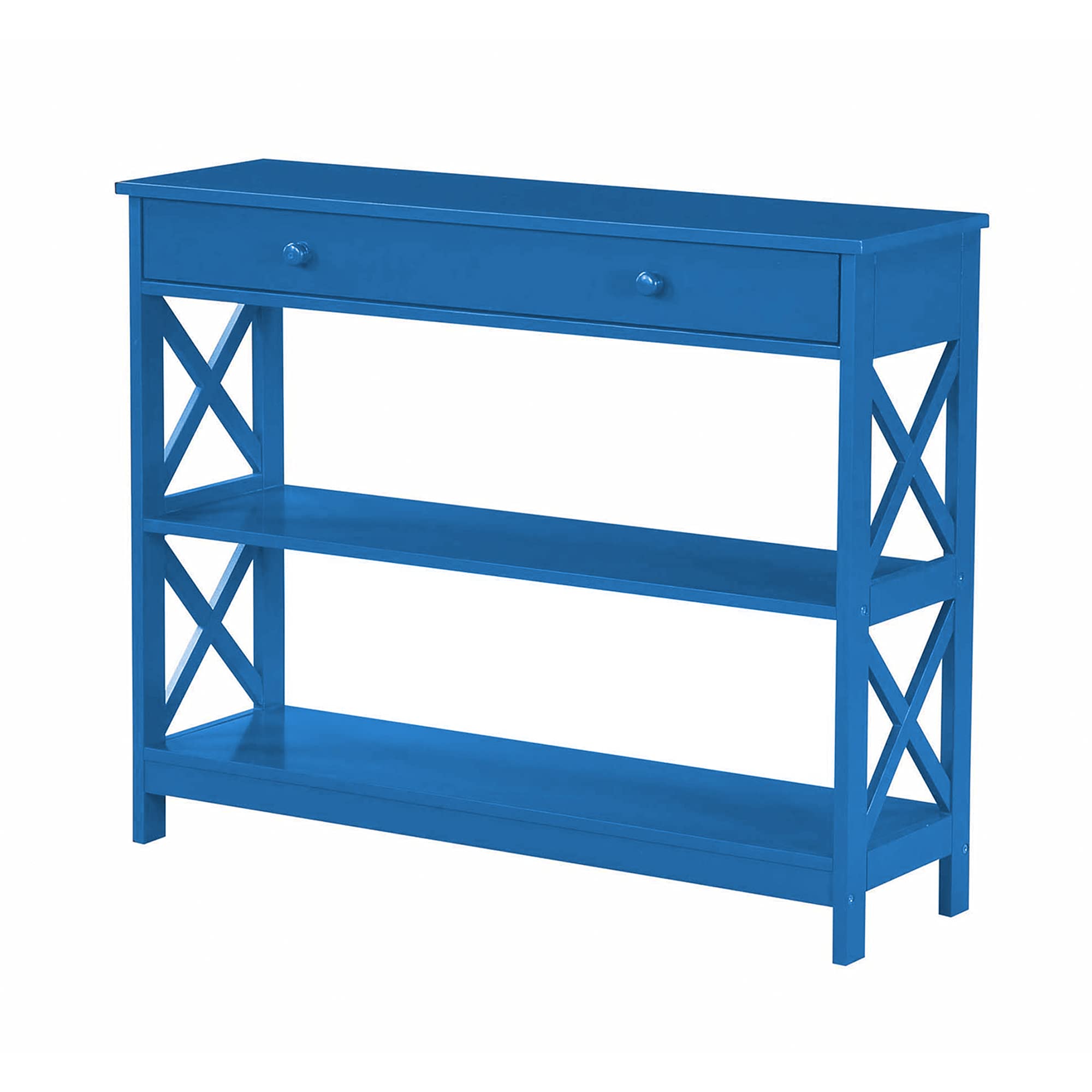 Oxford 1-Drawer Console Table with Shelves - Modern Teal Blue Entryway Table for Hallway, Living Room & Small Spaces | Convenience Concepts Home Decor