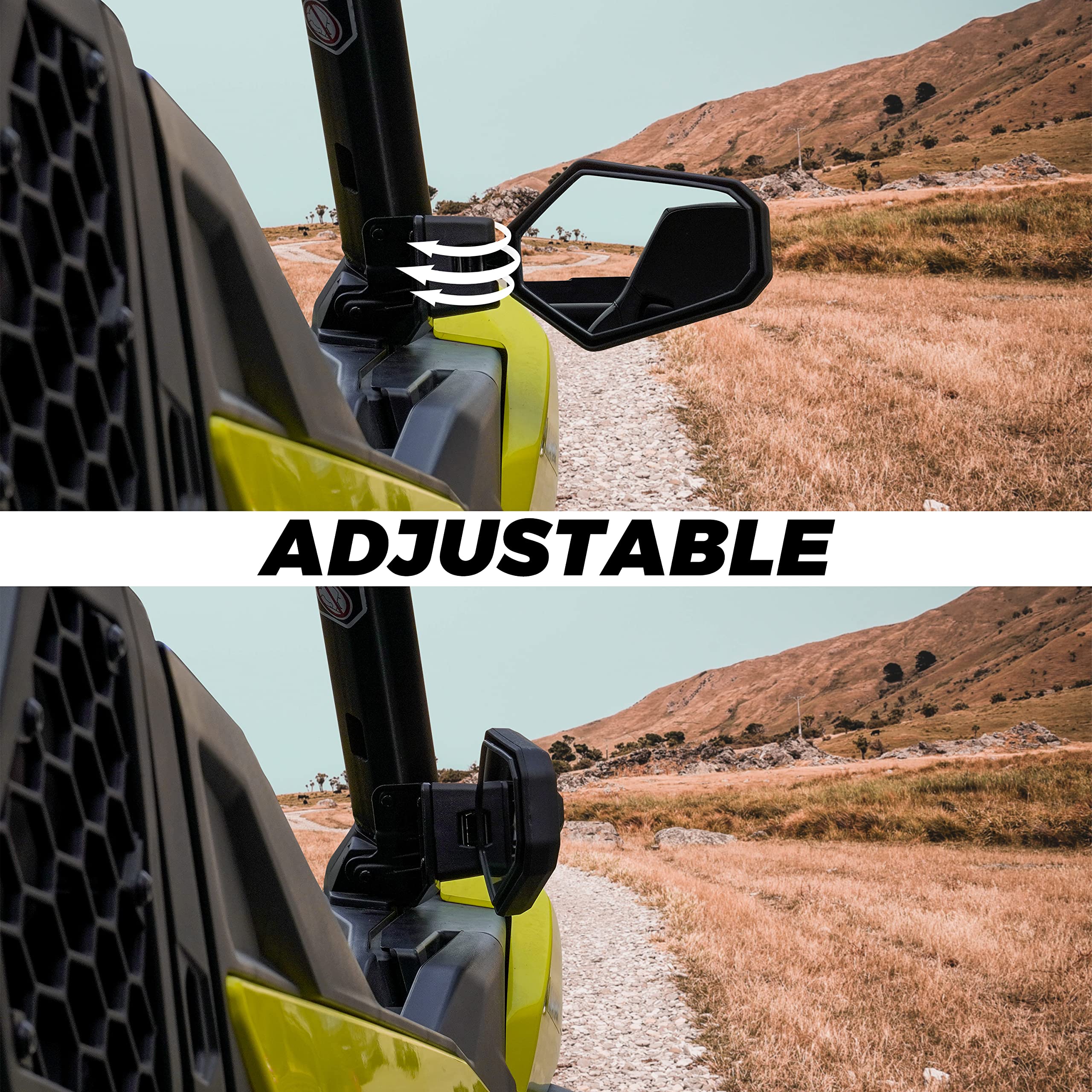 Premium Adjustable Folding Side Rear View Mirrors for Can-Am Maverick Trail Sport Commander 2018-2023 – Durable Off-Road Accessories for Enhanced Visibility & Safety | Perfect for Trail Riding, Off-Road Adventures & UTV Racing