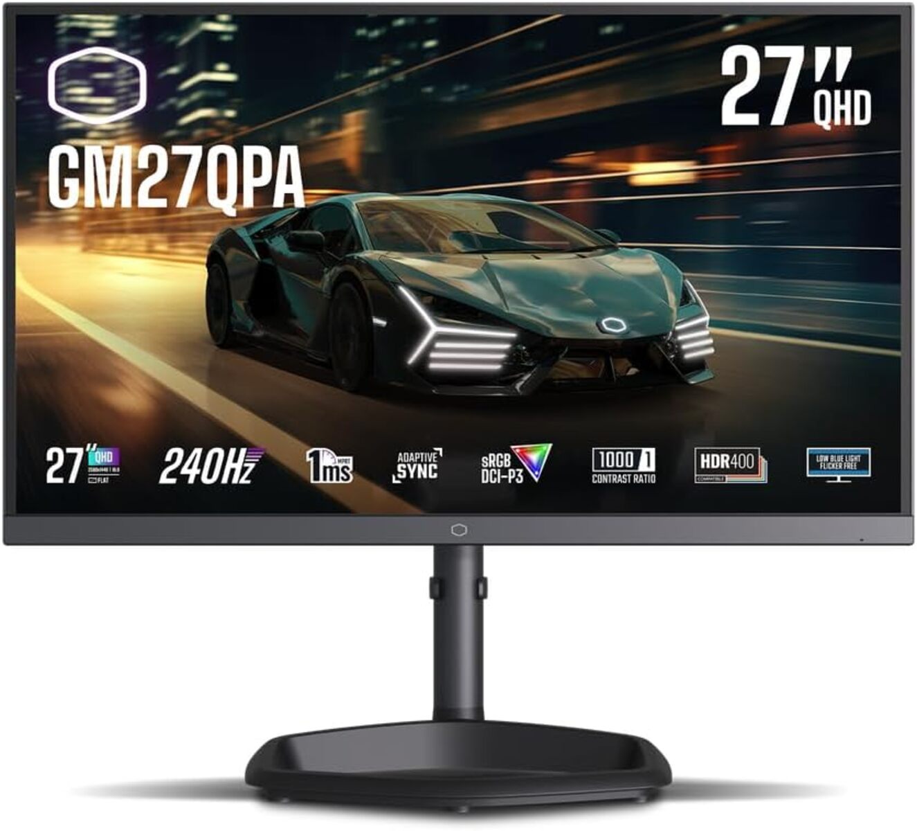 Cooler Master GM27 QPA 27-inch IPS QHD 240Hz HDR400 Gaming Monitor - Immersive Esports & High-Performance PC Gaming Display for Competitive Players