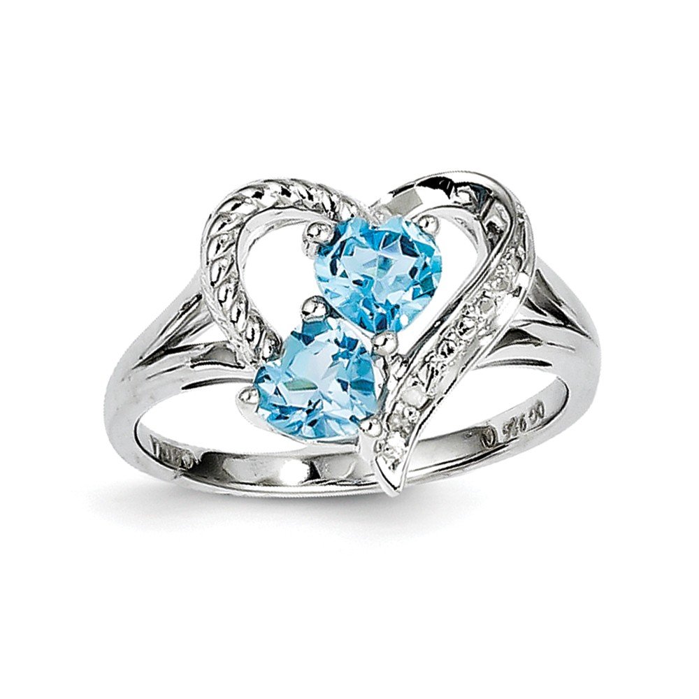 925 Sterling Silver Blue Topaz & Diamond Engagement Ring (1.17 ct) - Elegant Wedding Band for Women, Promise Ring, Anniversary Gift - Perfect for Proposals, Bridal Jewelry & Special Occasions