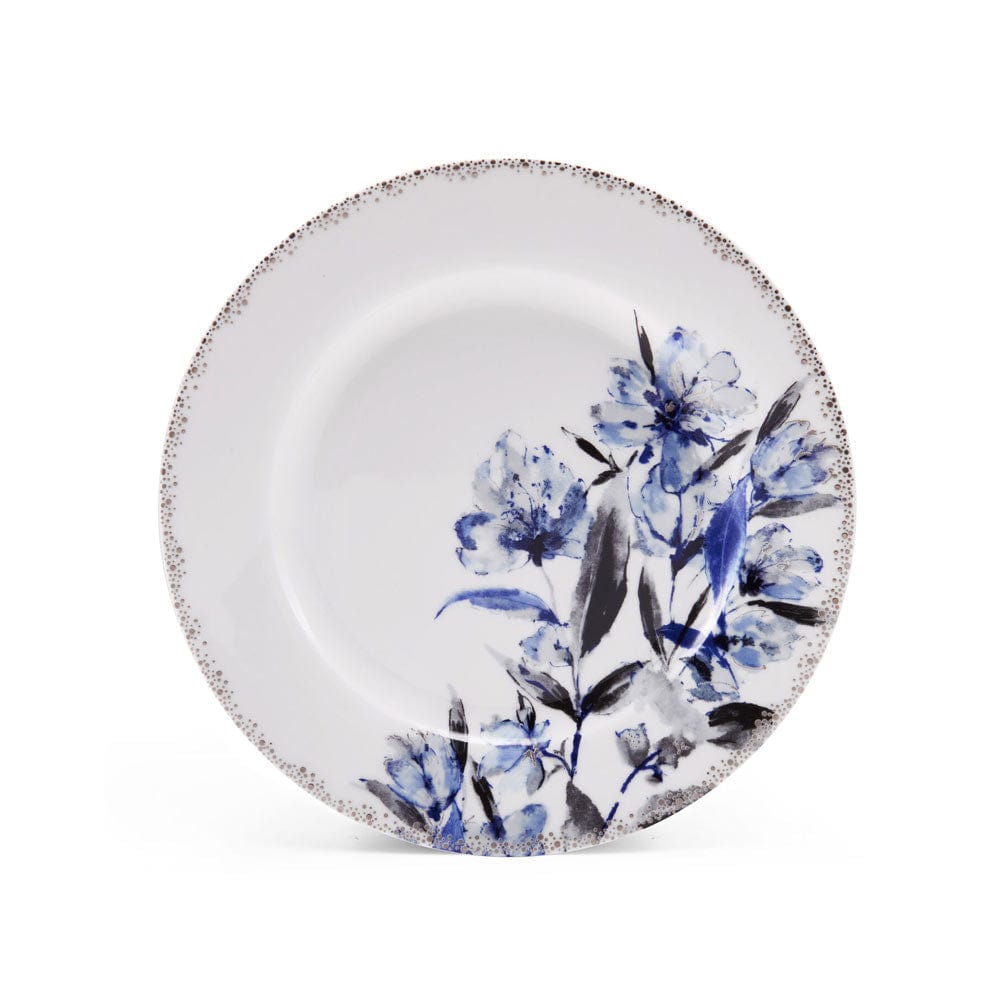 Kaia Platinum 4-Piece Salad Plate Set - Elegant Dinnerware for Salads, Appetizers & Desserts - Perfect for Parties, Holidays & Everyday Dining