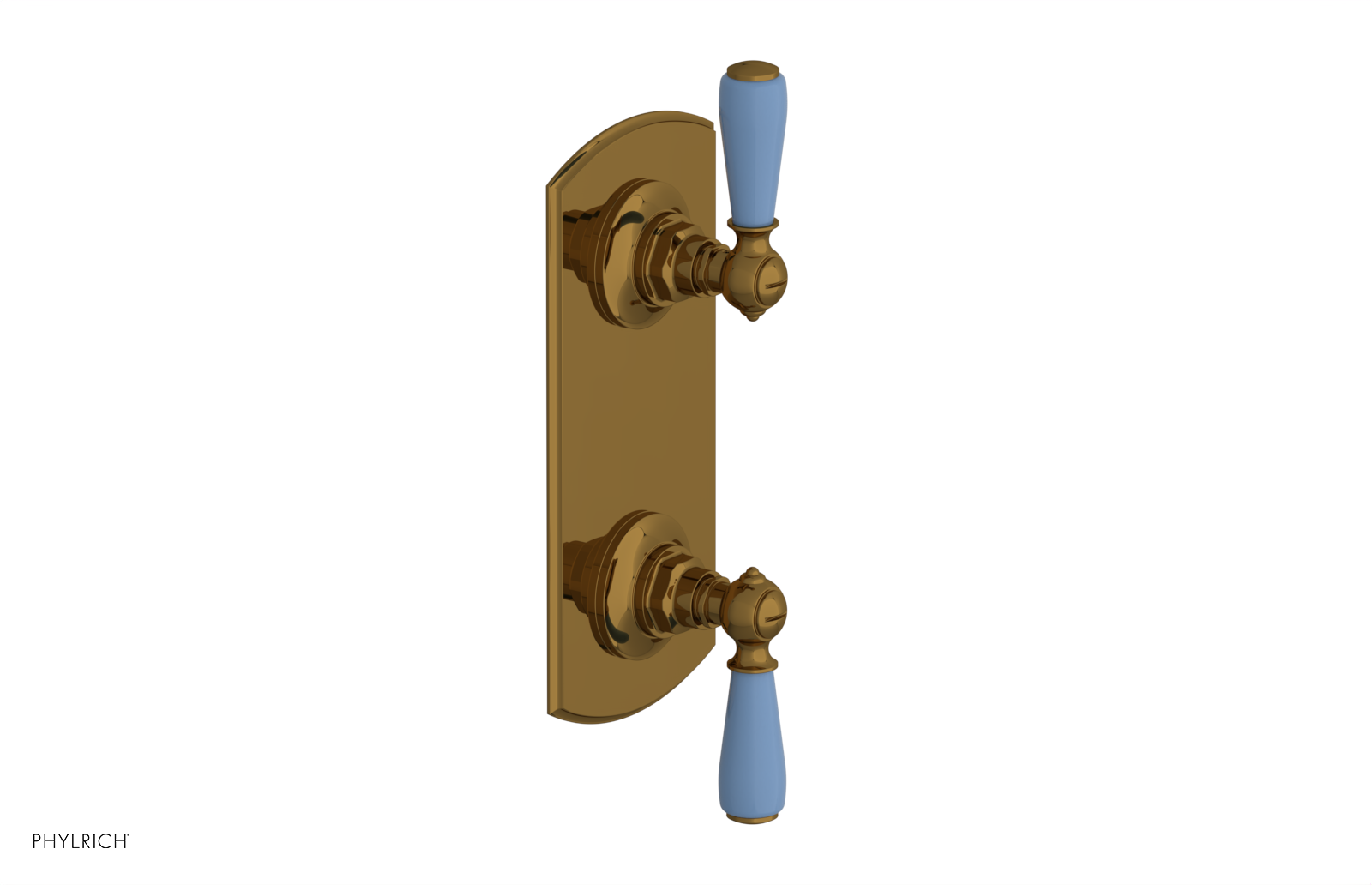 Jamestown Thermostatic Shower Valve with Volume Control & Diverter - Light Blue Accented Bathroom Fixture for Modern Home Renovation & Spa-Like Shower Experience