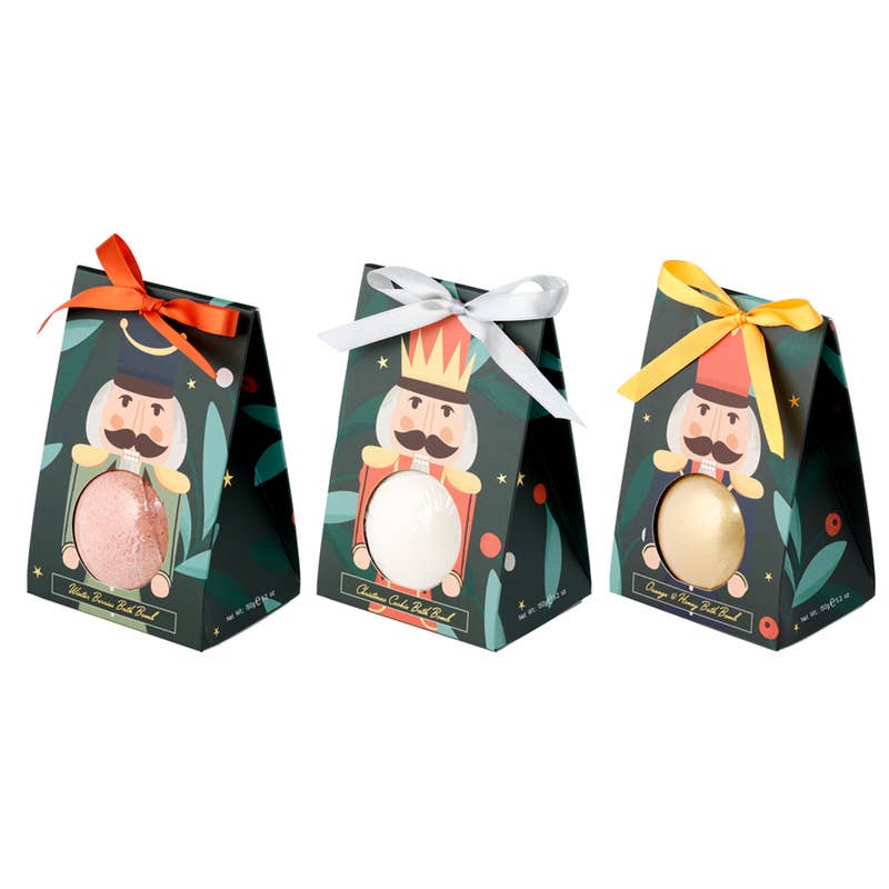 Christmas Nutcracker Bath Bomb Gift Set - Holiday Spa Relaxation for Gifts & Self-Care