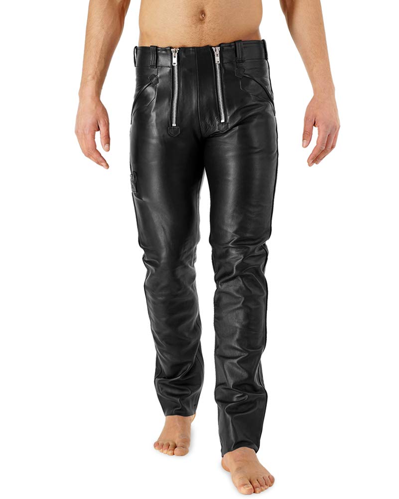 Bockle® Premium Zimmermann Germany Genuine Leather Pants for Men - High-Quality Men's Fashion Trousers for Casual Wear, Night Out & Motorcycle Riding