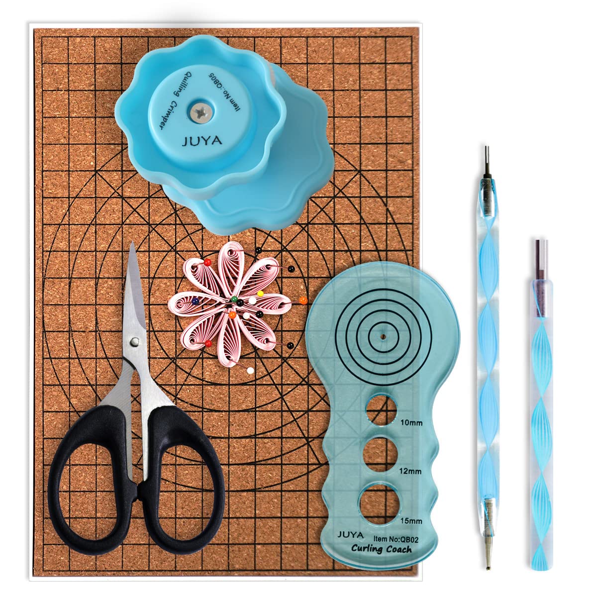 Premium Paper Quilling Kit with 960 Strips & 14 Tools (3mm Width, Blue Tools, Includes Glue) - Perfect for DIY Crafts, Scrapbooking, and Handmade Greeting Cards