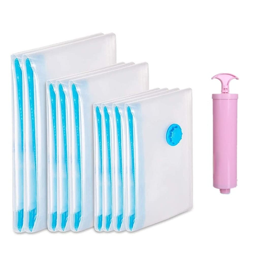 Premium Vacuum Storage Bags - 6 Pack (60x40cm) for Clothes, Pillows, Bedding & Blankets | Heavy Duty Space Saver with Hand Pump & Airtight Seal | Clear Zipper Bags for Home Organization & Travel Storage | Compact Storage Solution for Seasonal Clothes, Moving & Small Spaces