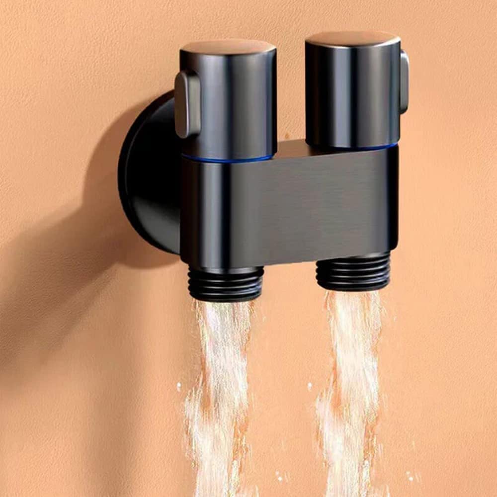 2023 New Dual Control Valve Handheld Bidet Sprayer Kit - 1-In-2-Out Toilet Faucet Sprayer with Black Valve for Butt Washer & Hand Shower Bidet Attachment | Perfect for Bathroom Hygiene, Travel & RVs