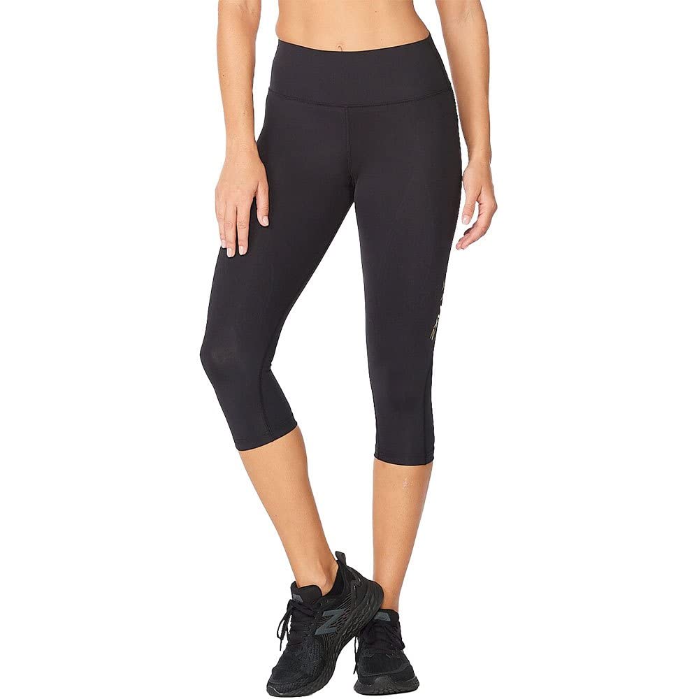2XU Women's Force Mid-Rise Compression 3/4 Tights - High Performance Workout Leggings for Running, Yoga & Gym Training - Moisture Wicking & Muscle Support Activewear