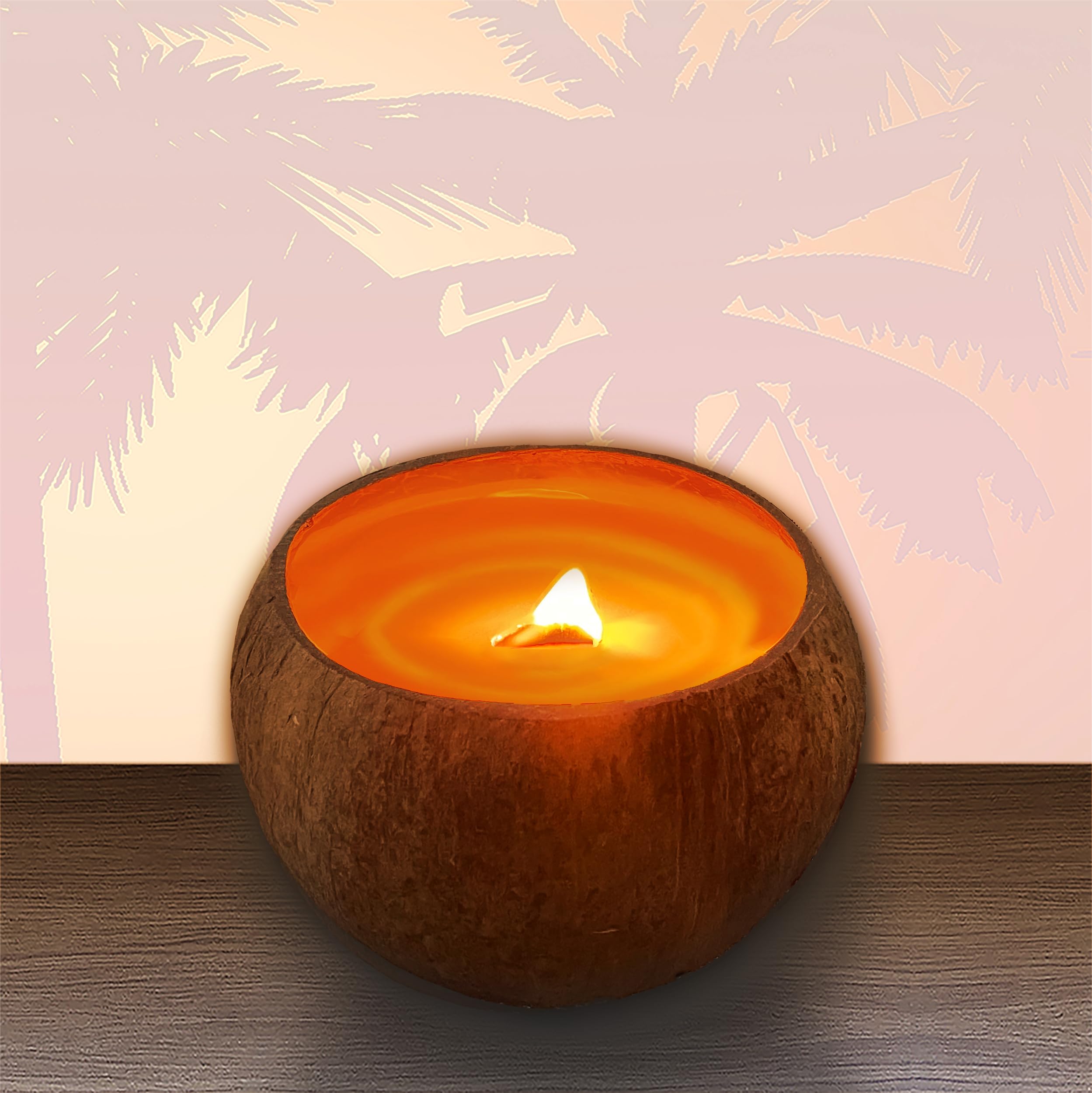 CK Home Organic Coconut Shell Candle - Coconut Scented Soy Wax with Crackling Wooden Wick, 10oz | Perfect for Relaxation, Meditation & Creating Cozy Home Ambiance