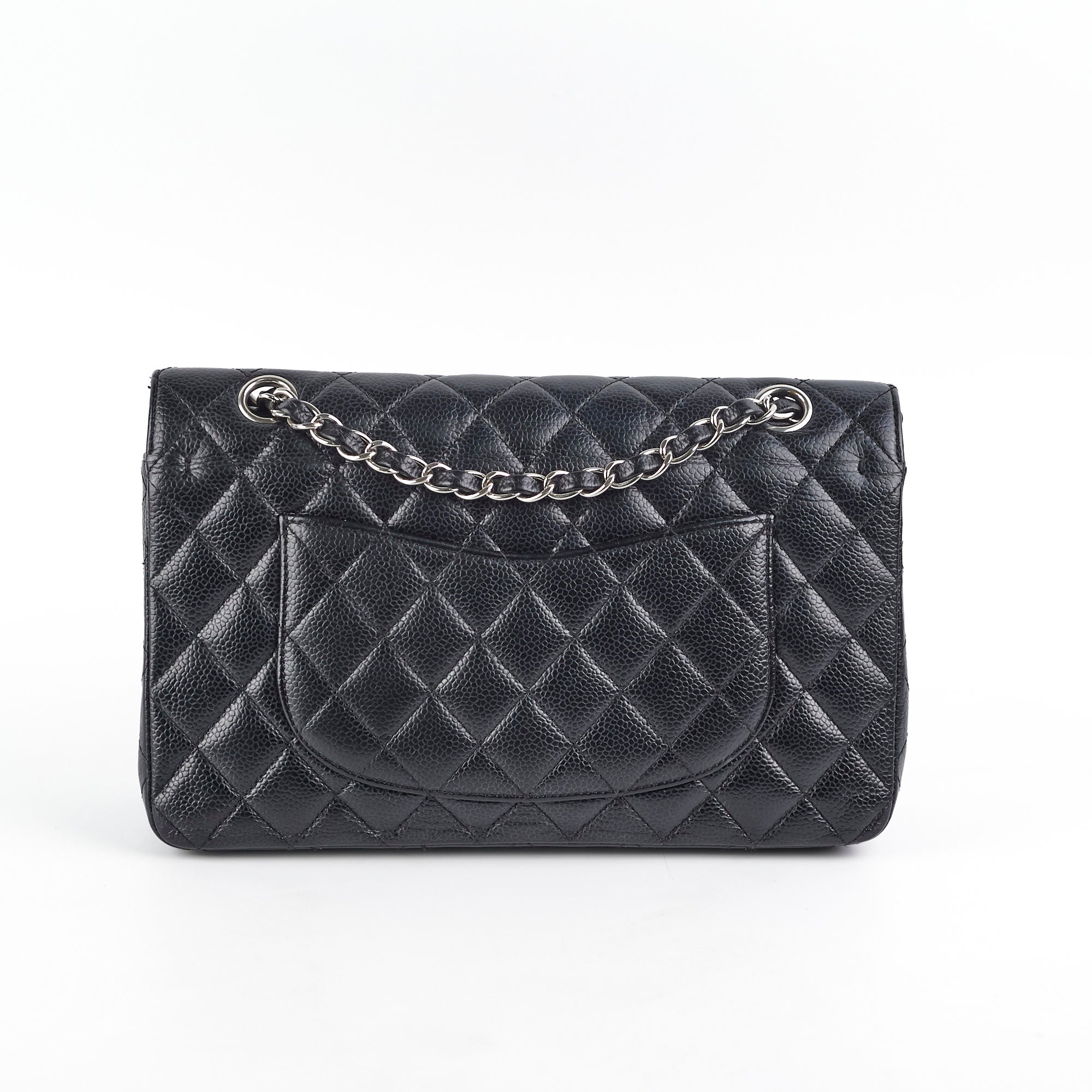 Chanel Caviar Leather Medium/Large Double Classic Flap Bag in Black | Luxury Designer Handbag for Women | Perfect for Work, Evening Events & Everyday Use