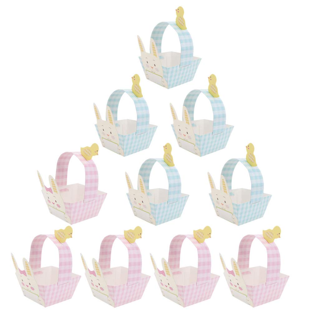 TOYANDONA 30pcs Easter Bunny Egg Tote Bags - DIY Easter Paper Egg Hunt Basket, Candy Basket for Easter Party Supplies, Handbag Goodie Pouch, Treat Bucket (Random Colors) - Perfect for Easter Egg Hunts, Kids Party Favors & Spring Celebrations