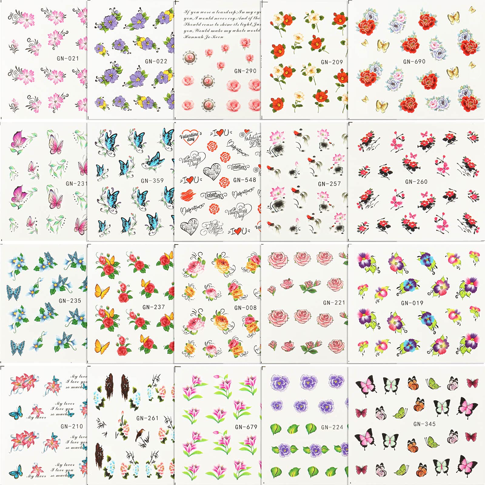 48 Sheets Floral Water Transfer Nail Art Stickers - DIY Nail Decals for Girls with Scissors & Tweezers - Perfect for Home Manicures, Parties & Gifts