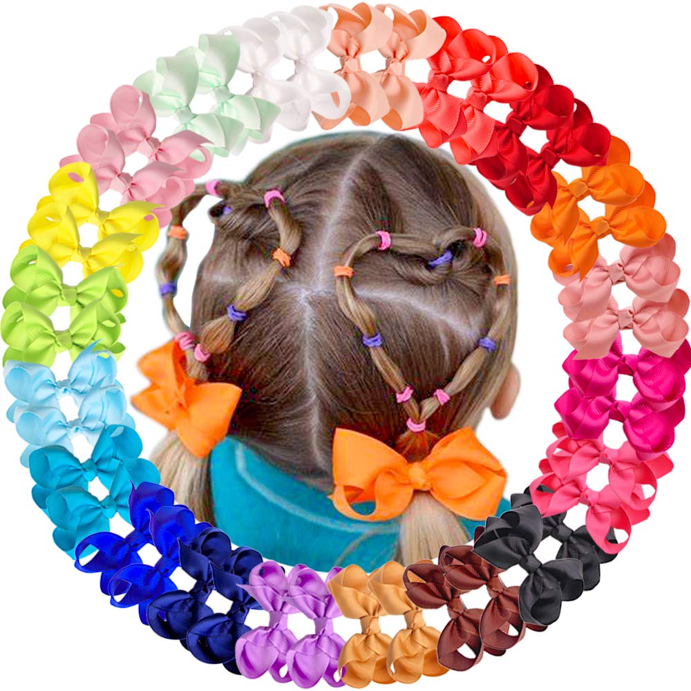 40pcs Girls Hair Bows Clips Set - Colorful Pigtail Cheer Alligator Hair Clips for Baby Toddlers & Kids | Perfect for School, Parties, and Daily Styling
