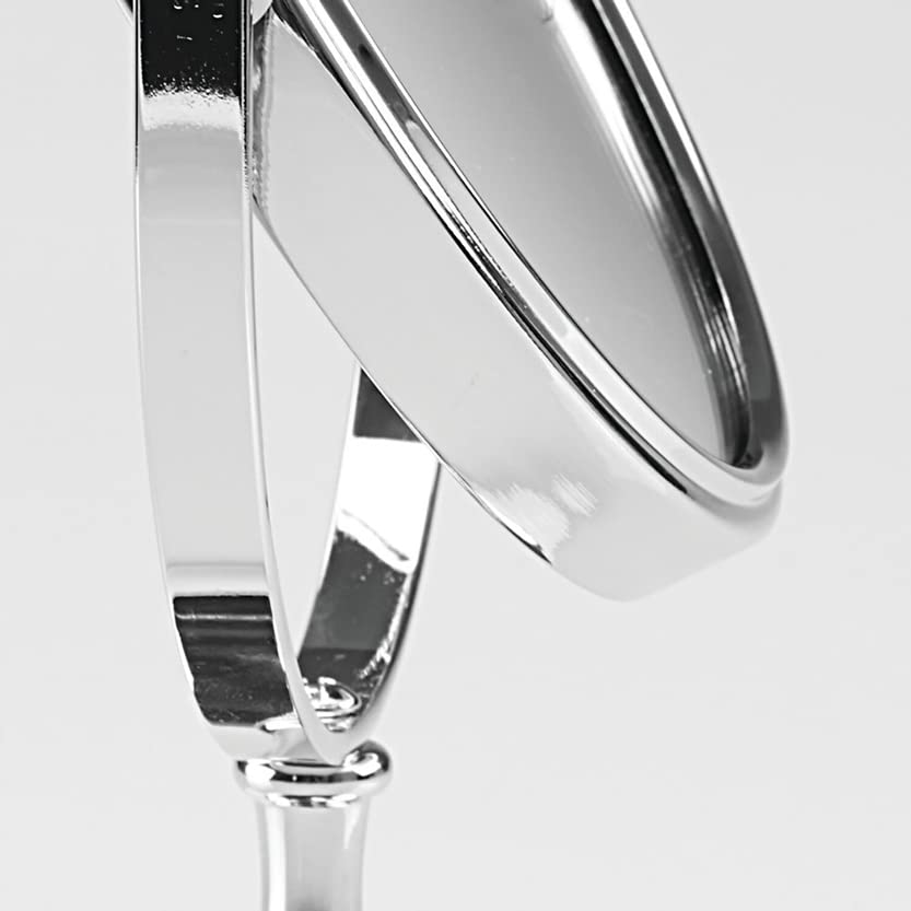 InterDesign® White & Chrome Dual Magnifying Vanity Mirror - 10X/1X Magnification for Makeup, Skincare & Grooming | Perfect for Bathroom, Dressing Table & Travel