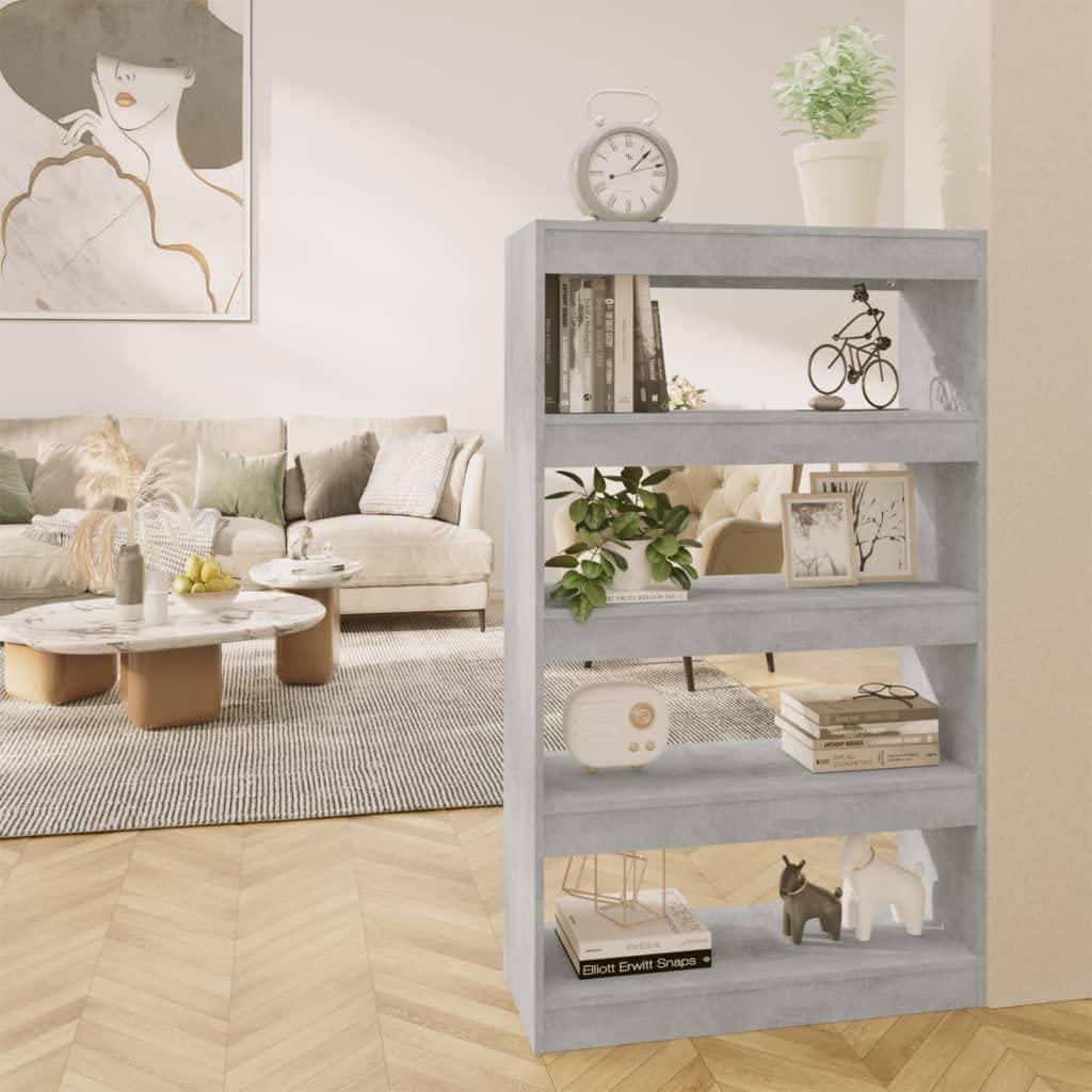 4 Tier Bookshelf for Small Spaces - Open Standing Bookcase Storage Organizer for Living Room, Bedroom, Office - Concrete Gray 31.5