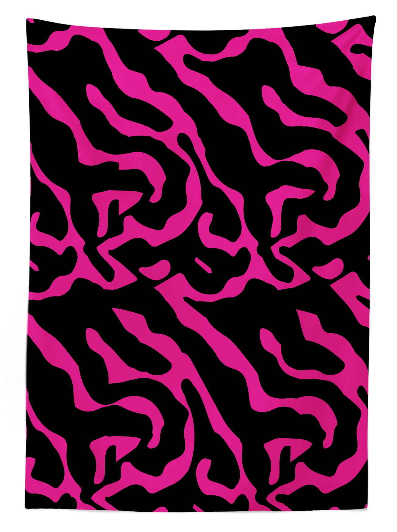 Ambesonne Pink Zebra Print Outdoor Tablecloth - Waterproof Washable Picnic Table Cover 58x120 Inches - Stylish Zebra Stripes Design for Patio, Garden Party, BBQ & Outdoor Dining - Magenta & Black Retro Savannah Theme