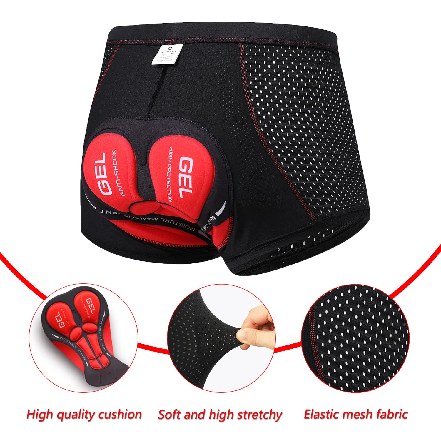 SOLO ACTFIT Men's Cycling Underwear Shorts with 4D Gel Padding - Breathable Quick-Dry Elastic Bike Pants for Mountain Biking & Road Cycling - Perfect for Long Distance Rides and Training Sessions